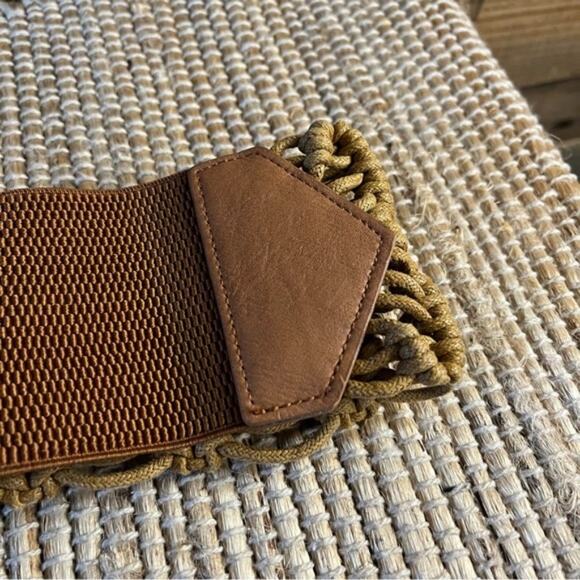 Charming Charlie Tan Woven Stretch Belt‎ Size S/M - Picture 5 of 9